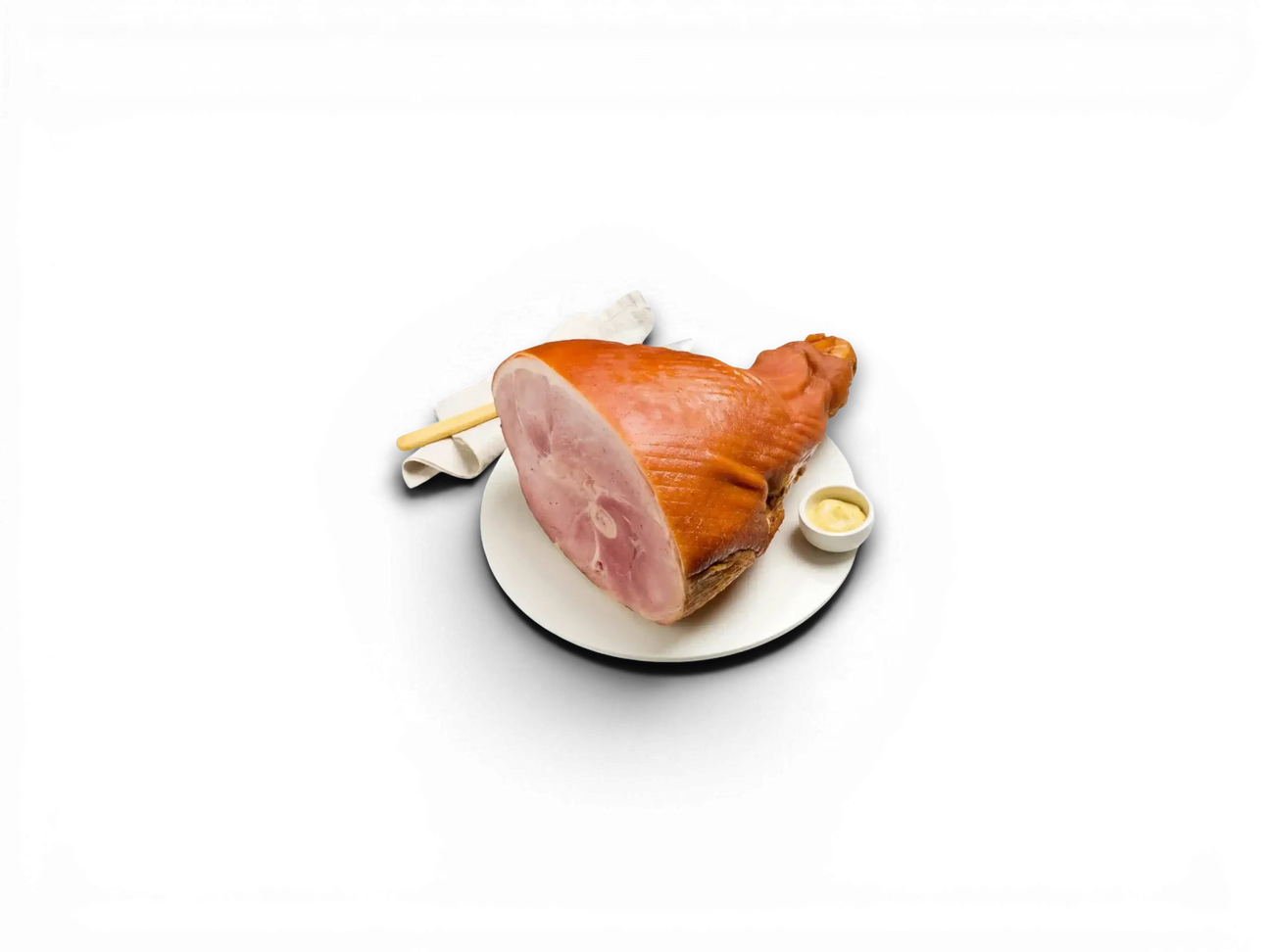 Premium half ham on the bone from Peter Augustus Craft Butcher with mustard sauce