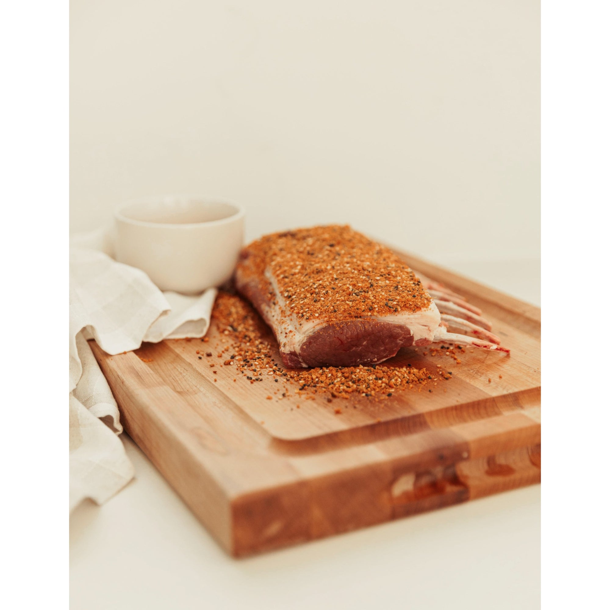 French trimmed lamb rack cap on – Peter Augustus butcher cut