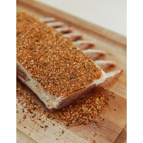 Seasoned Australian beef rib rack with spice rub from Peter Augustus Craft Butcher