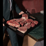 Assorted premium Australian beef cuts on a tray at Peter Augustus Craft Butcher.