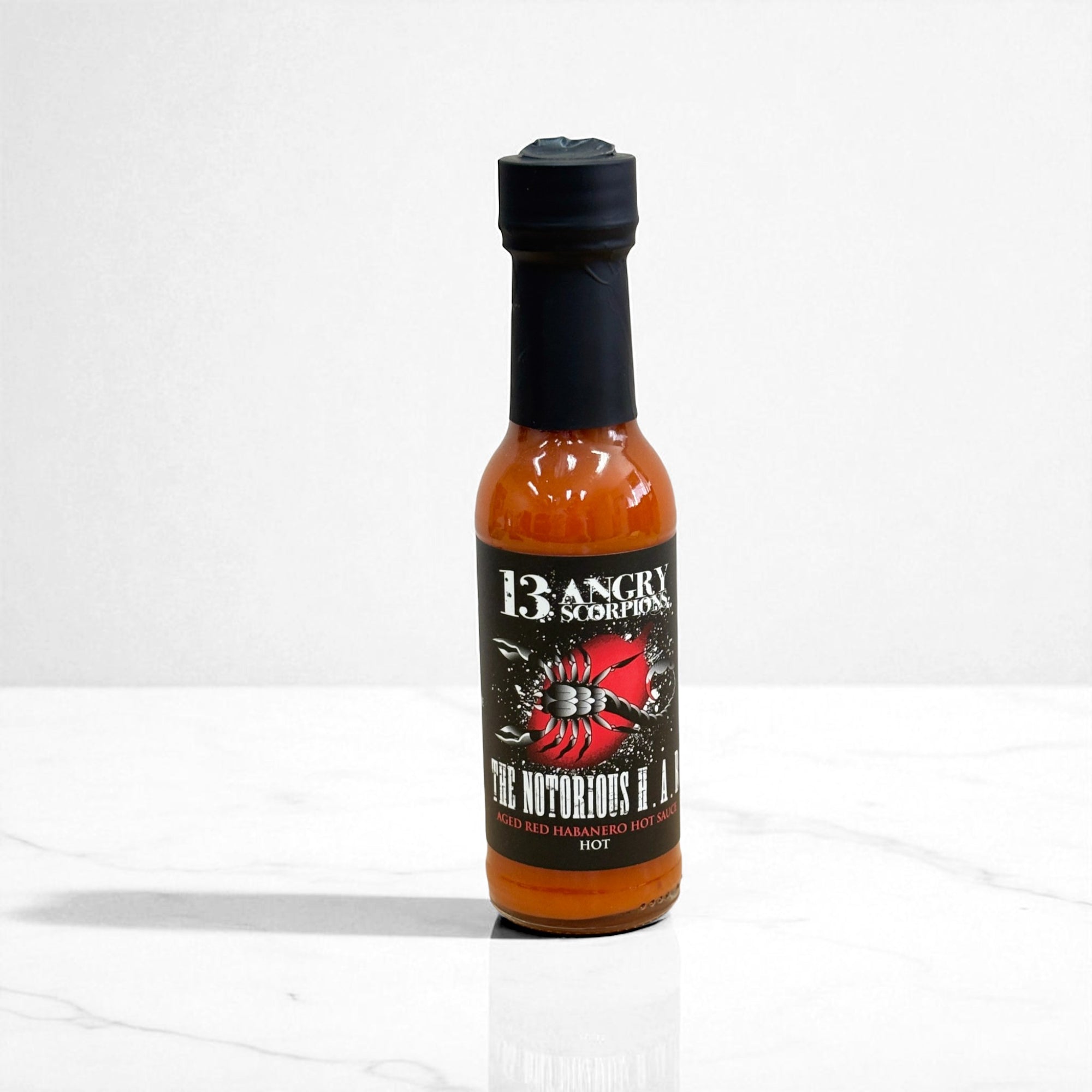 The Notorious H.A.B. hot sauce with habanero, mango, carrot & ginger