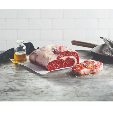 Premium Australian Angus beef ribeye steak with rich marbling, from Peter Augustus Craft Butcher.