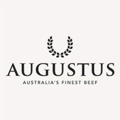Augustus Australia's finest beef logo with laurel wreath on white background