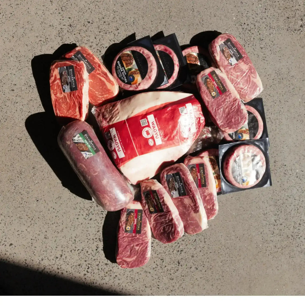 Peter Augustus Diamantina Sampler Box with premium Australian beef steaks, sausages, Wagyu cuts