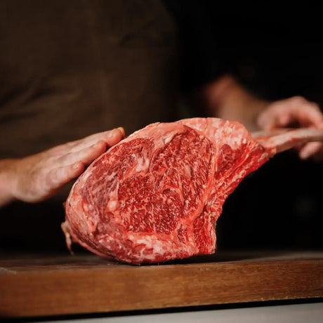 Handcrafted Australian Wagyu tomahawk steak by Peter Augustus Craft Butcher