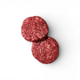 Fresh raw beef burger patties, pure Angus grass-fed beef, ideal for grilling