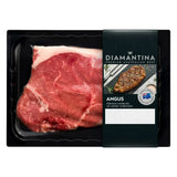 Packaged Angus rump steak with premium marbling, Diamantina label, Australian beef