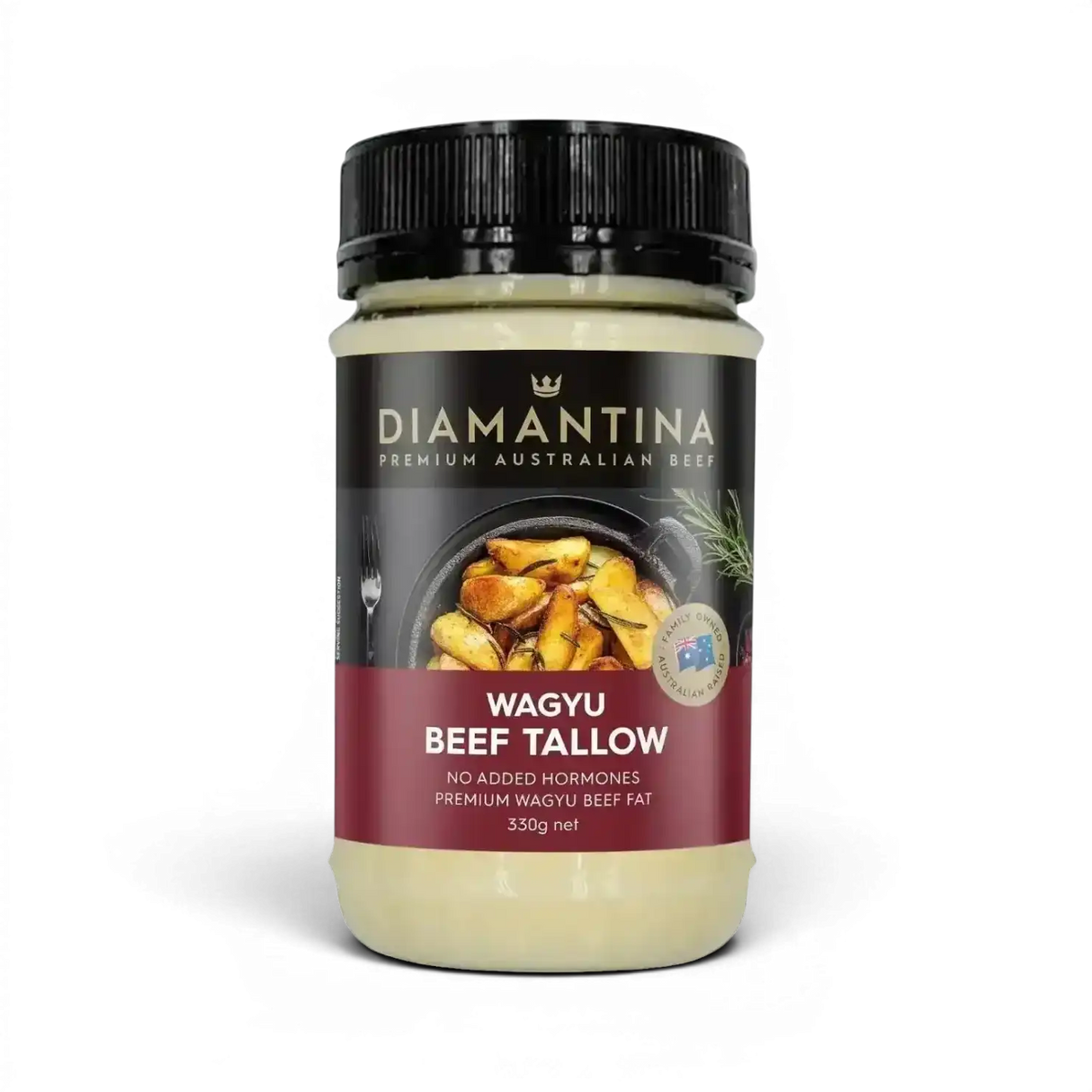Diamantina Wagyu beef tallow, premium Australian beef fat, no added hormones, 330g jar