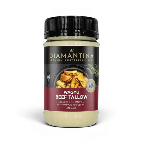 Diamantina Wagyu beef tallow, premium Australian beef fat, no added hormones, 330g jar