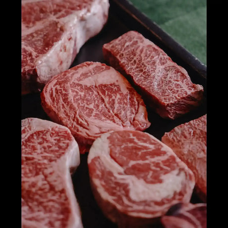 Premium marbled Australian beef steaks from Peter Augustus Craft Butcher selection