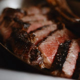 Juicy grilled Australian beef steak sliced, showcasing premium Peter Augustus quality meat