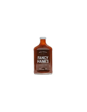Bottle of Fancy Hank's Original BBQ Sauce, Australian made, isolated on white background