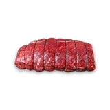 Freshly sliced premium Wagyu beef with rich marbling, ready for cooking