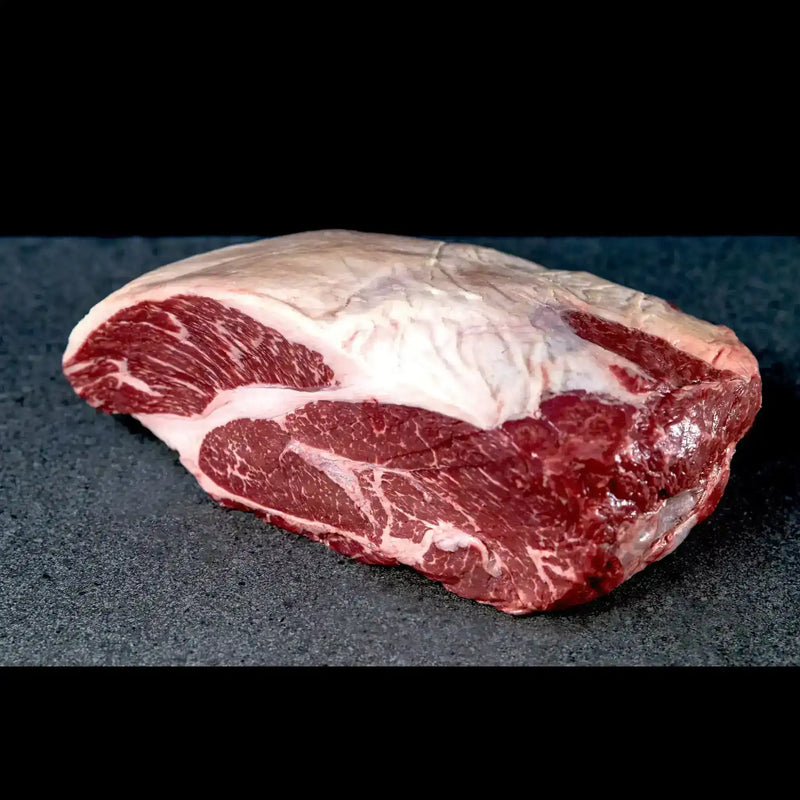 Premium Australian Wagyu rump cut with marbling from Peter Augustus Craft Butcher