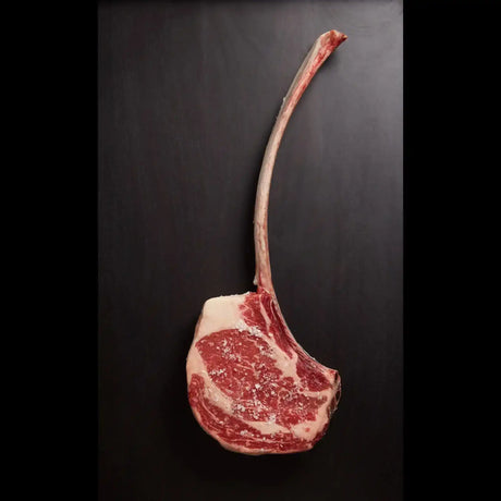 Premium Australian Tomahawk steak with rich marbling from Peter Augustus Craft Butcher