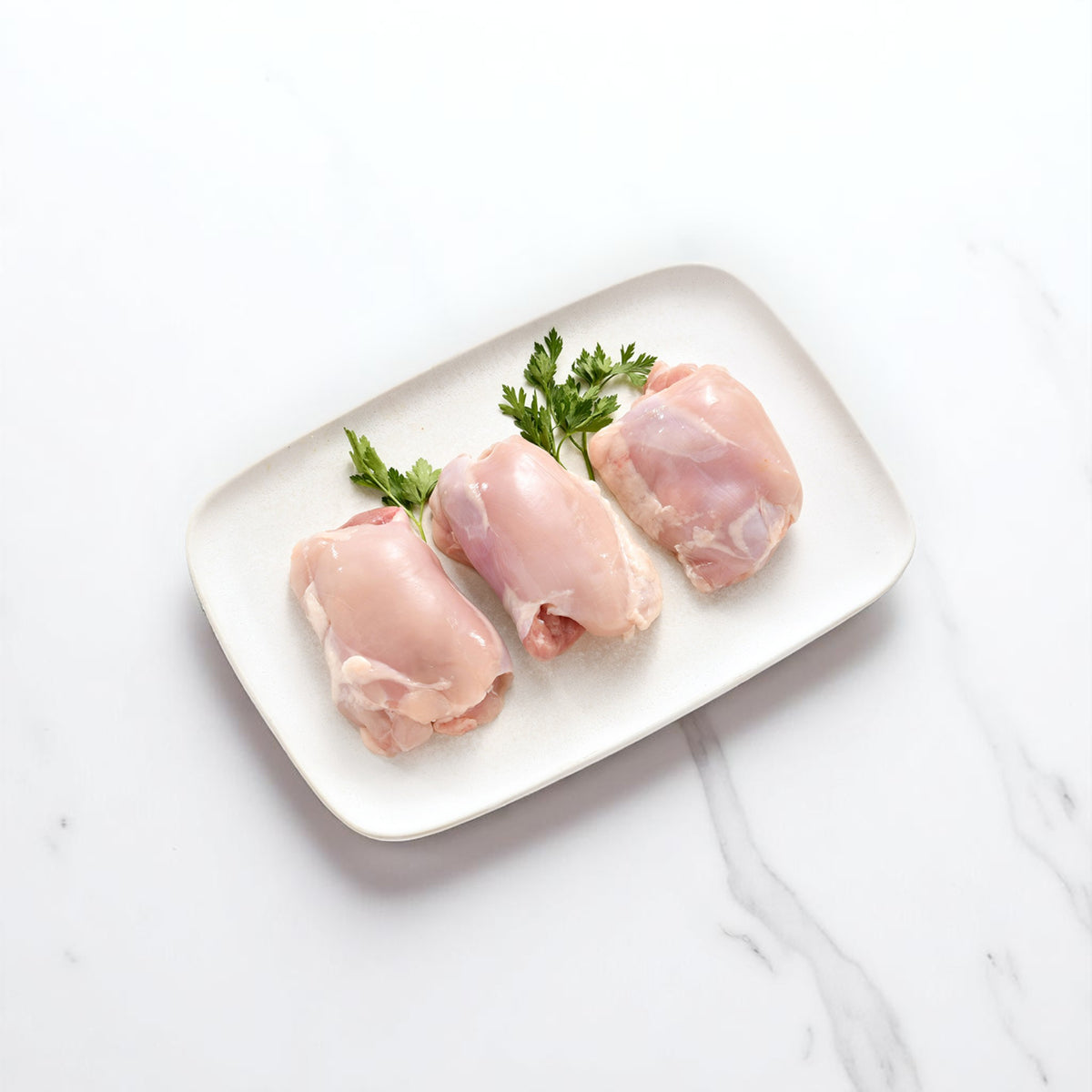 Free-range skin-off chicken thigh fillets prepared fresh – Peter Augustus