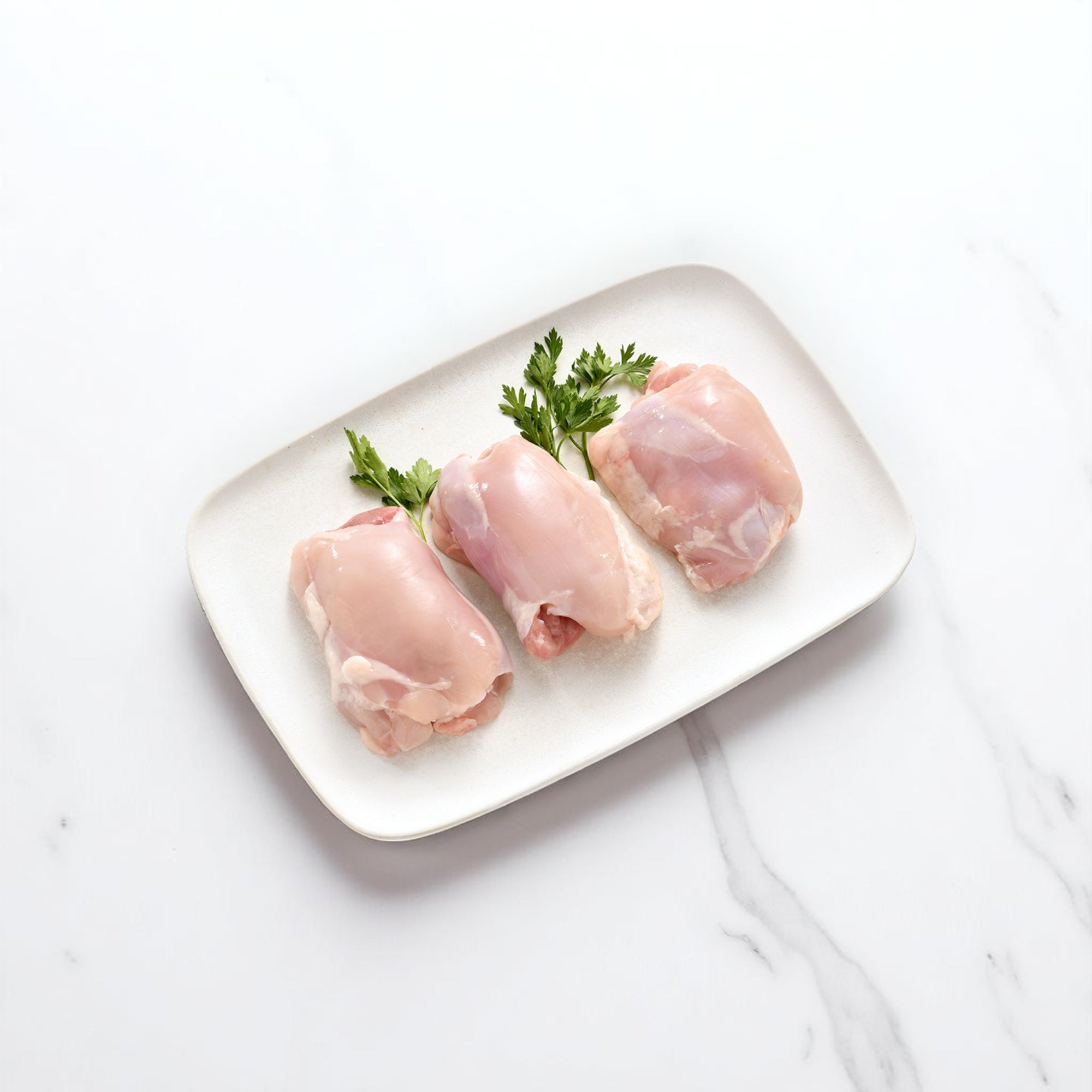 Free-range skin-off chicken thigh fillets prepared fresh – Peter Augustus