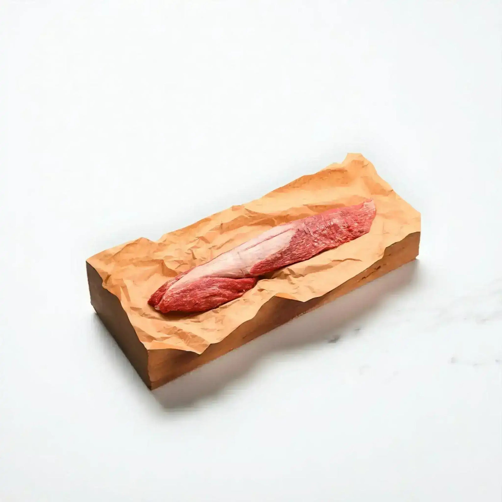 Whole Wagyu eye fillet steak on butchers paper, premium Australian beef from Peter Augustus