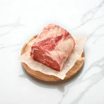 Australian Wagyu rib fillet piece on parchment, premium marbled beef from Peter Augustus