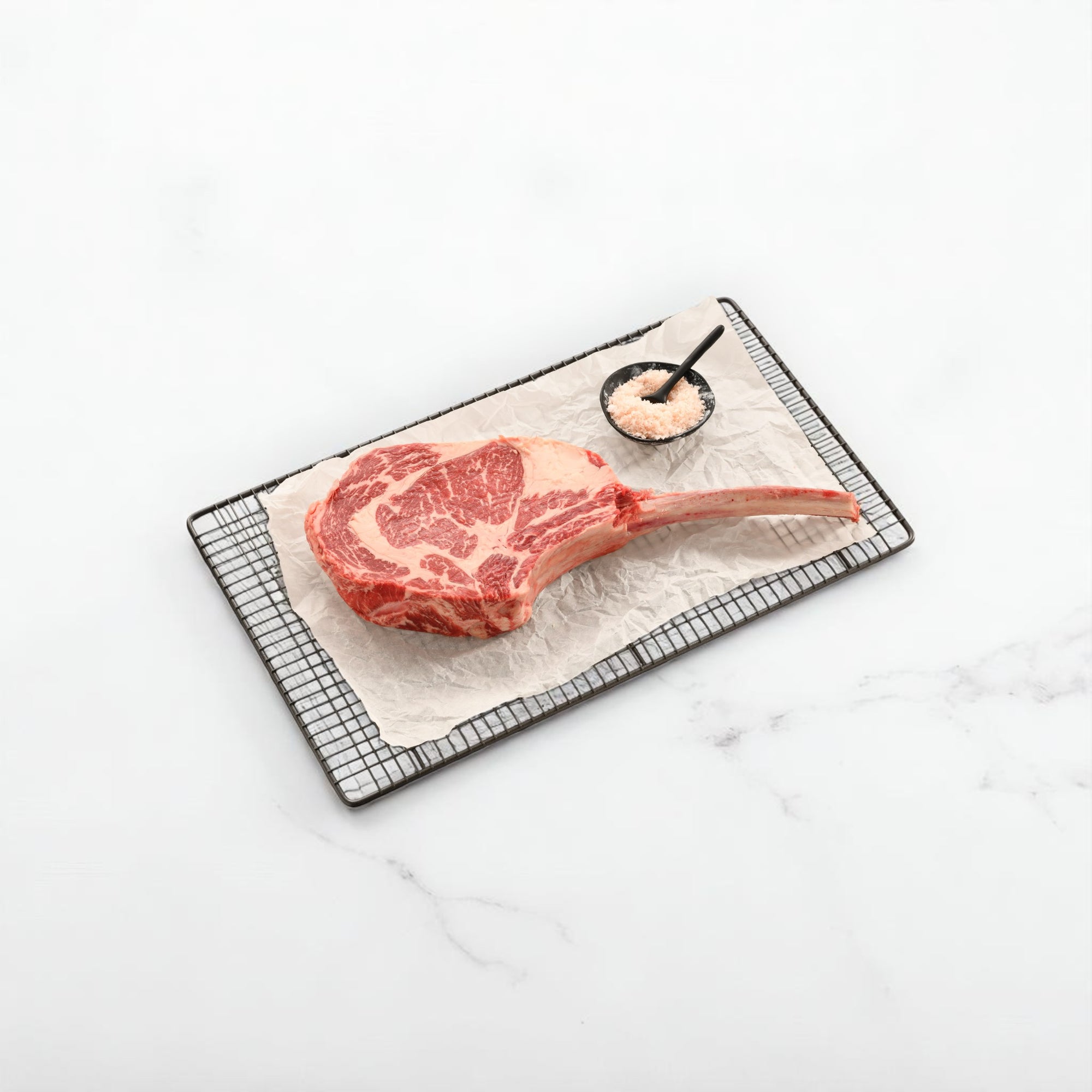 Diamantina Wagyu Tomahawk Steak 1.1kg – Marble Score 4–5, bone-in ribeye with premium marbling