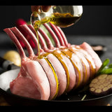 Premium raw rack of lamb with olive oil, Peter Augustus Craft Butcher gourmet meat selection