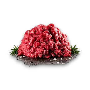 Raw ground meat with rosemary on both side