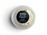 Truffle butter in clear tub with black label, ingredients: butter, truffle, salt — Peter Augustus Craft Butcher