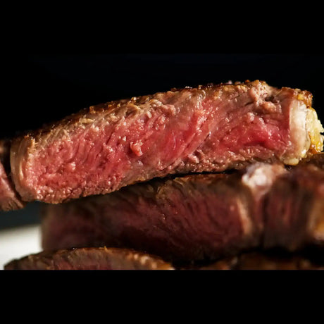 Juicy medium-rare Australian beef steak close-up from Peter Augustus Craft Butcher