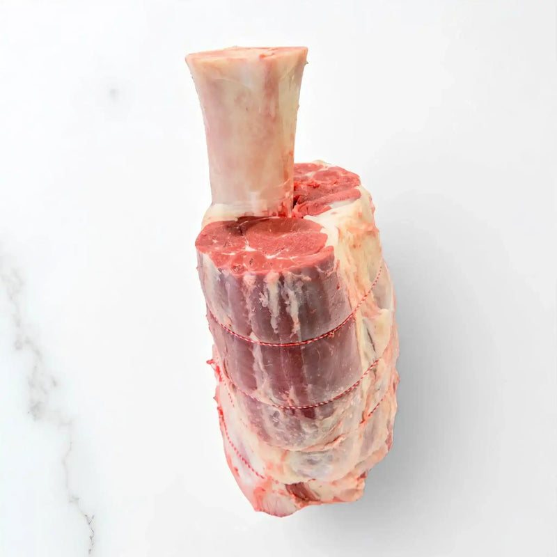 Australian beef tomahawk roast from Peter Augustus, premium cut with bone, butcher tied