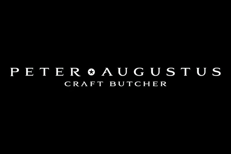 Logo of Peter Augustus Craft Butcher on a black background