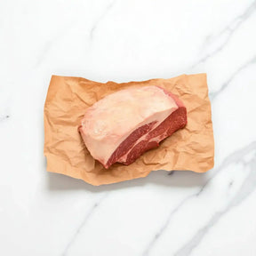 Whole Australian Wagyu rump cut on brown butcher paper from Peter Augustus Craft Butcher.