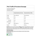 Pork Truffle and Provolone Sausage nutrition information panel